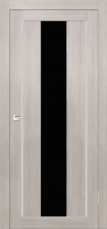 Фото Межкомнатная дверь Легенда Y-2 тон Белая лиственница Остекление Лакобель черное