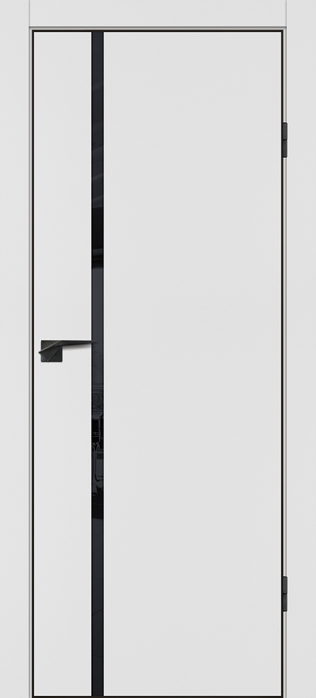 Фото Межкомнатная дверь P-22  кромка ABS черная c 4-х ст. Белый матовый