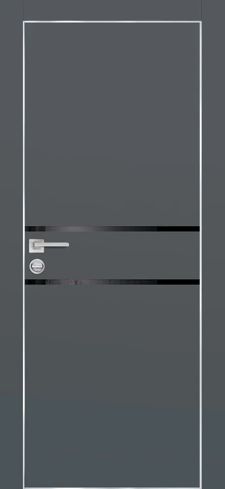 Межкомнатная дверь PX-18 AL кромка с 4-х ст. Графит матовый